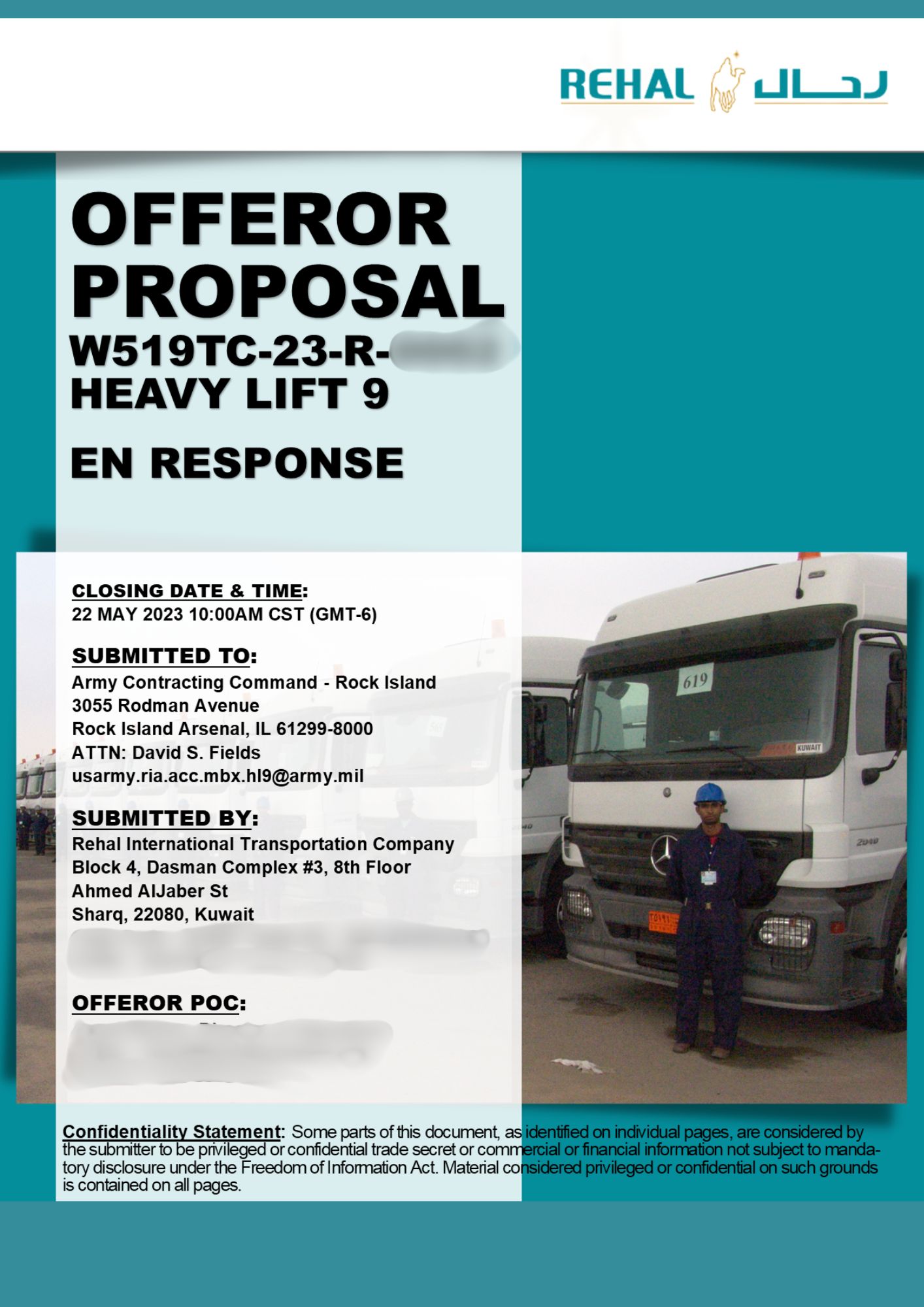 Blurred proposal cover page