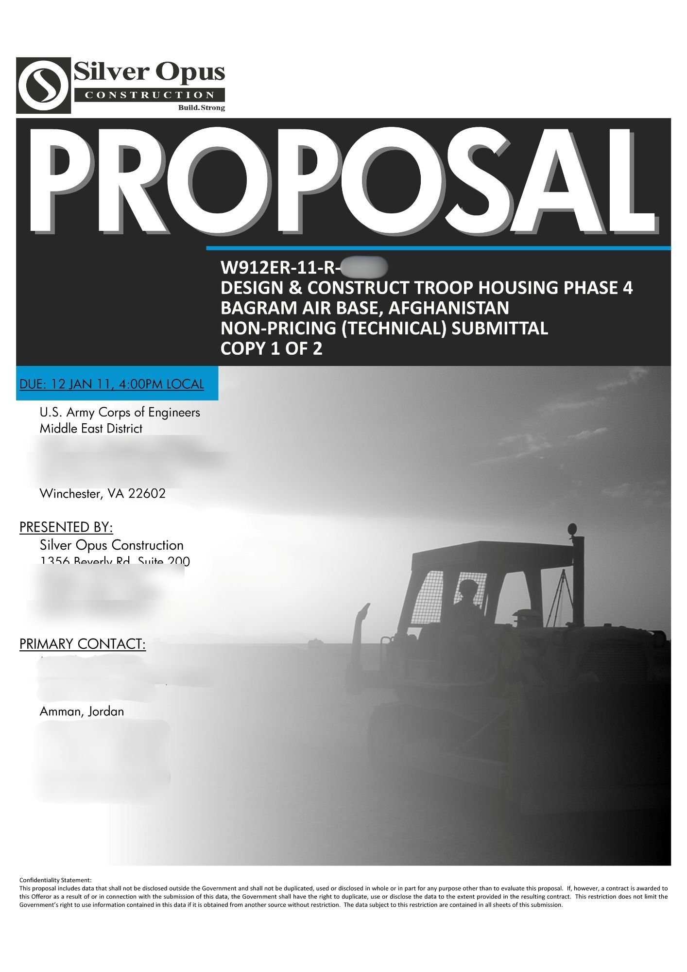 Blurred proposal cover page